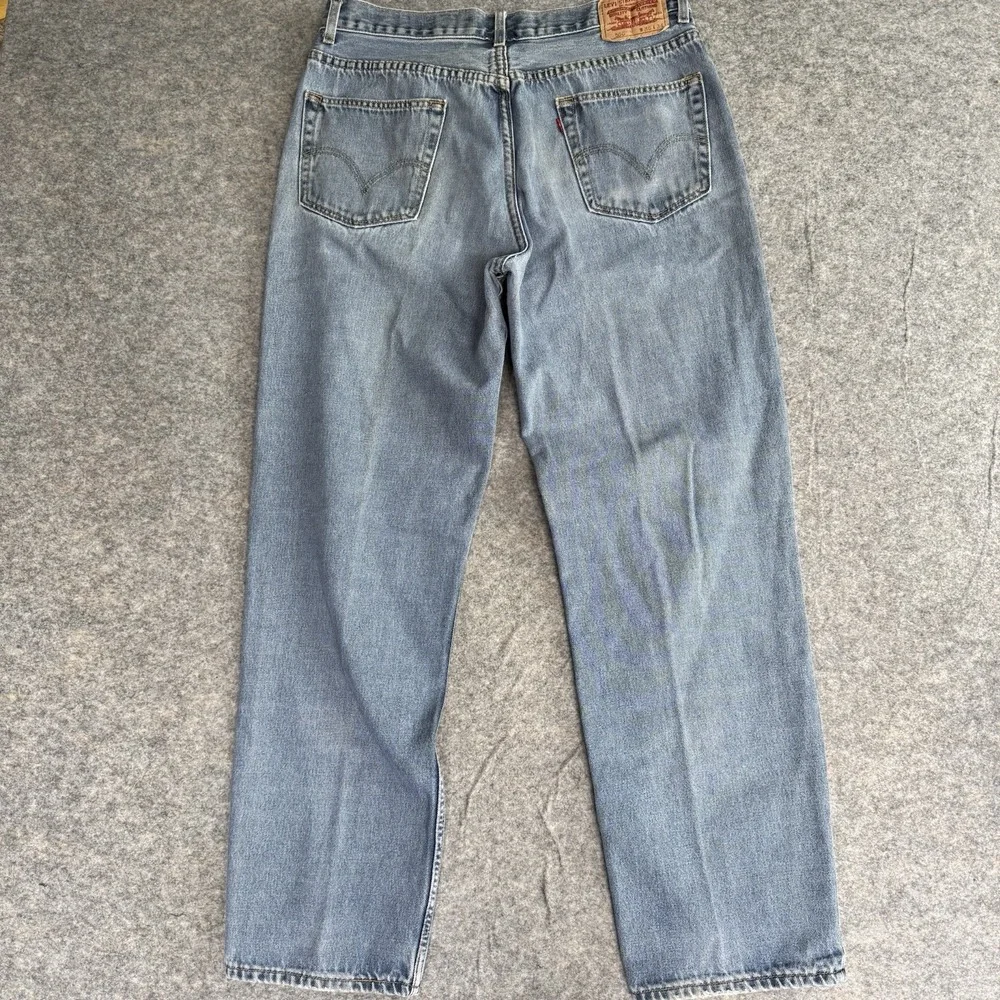 Vintage Levis 550 Jeans Mens 36x34 (36x32) Light Wash Baggy Distressed Denim 90s